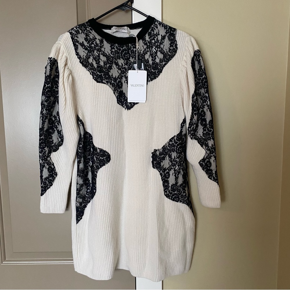 Valentino Ivory Wool Mini Dress Size S